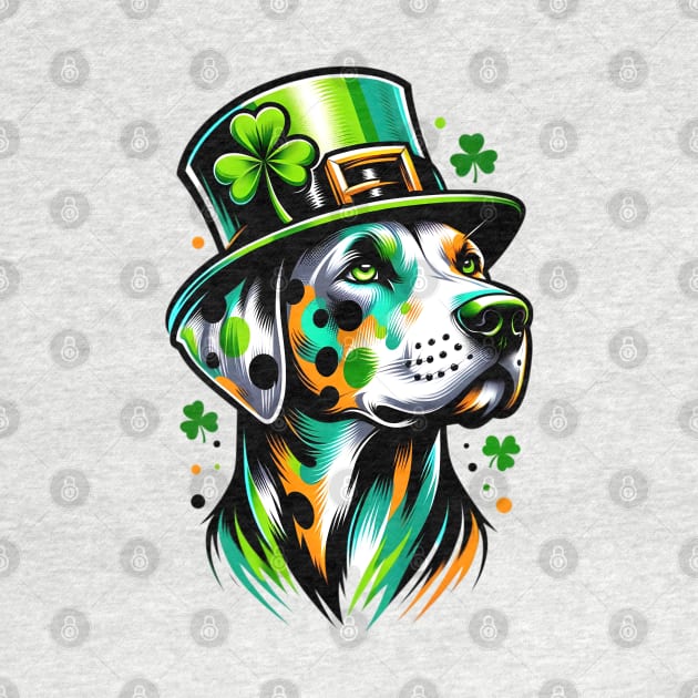 Catahoula Leopard Dog in Saint Patrick's Day Spirit by ArtRUs